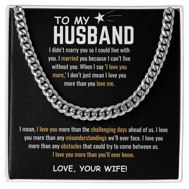 To My HUSBAND - Cuban Link Chain - Gift Set - SLDDL0053 - Sunshine Letters Co